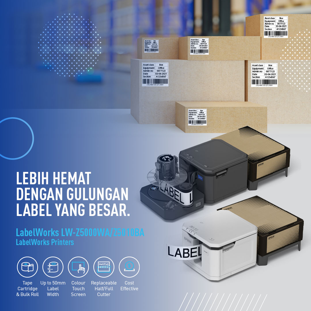 EpsonIndonesia's tweet photo. Epson LabelWorks LW-Z5000WA & LW-Z5010BA pas banget untuk memenuhi kebutuhan pencetakan label kamu karena bisa menggunakan gulungan label yang lebih besar dan tentunya bisa lebih efisien dan dapat meningkatkan produktivitas.
https://t.co/gdjbDPv3V7
#printerlabel #cetaklabel https://t.co/JSmt9v6RbS