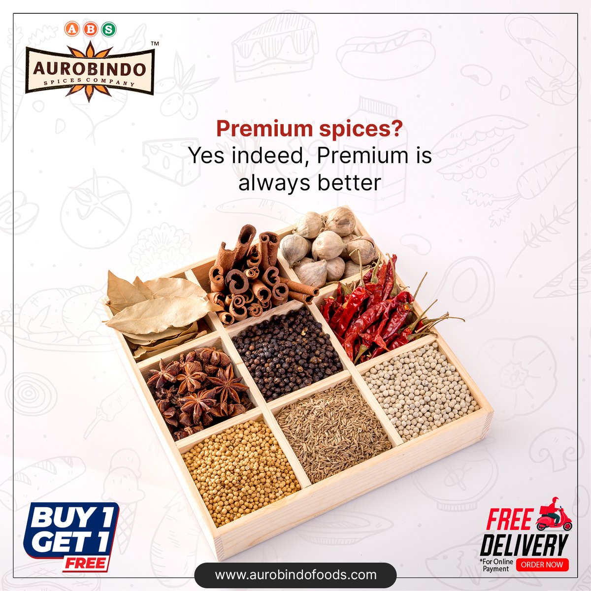 AurobindoSpices's tweet photo. Premium spices? Yes indeed, Premium is always better for good health and a balanced dish.

TAKE 2 AND PAY FOR 1.

Order: https://t.co/dDMDd9kly0
Call: 8374317009.

#indianspices #premiumspices #tastyfood #masalapowders #indianpickles #nonvegpickle #aurobindospices #buy1get1 https://t.co/1giepvpphy