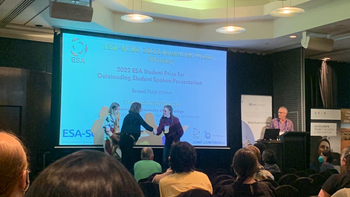 Georgia Watson (@ecologee_) on Twitter photo Huge congratulations to <a href="/Charlotterubyp/">Charlotte Patterson</a> for winning 2nd place in the #ESASCBO2022 Outstanding Student Presentation category! 🏆
<a href="/saef_arc/">Securing Antarctica's Environmental Future</a> <a href="/EcolSocAus/">Ecological Society of Australia</a> <a href="/QUT/">QUT</a> Huge congratulations to <a href="/Charlotterubyp/">Charlotte Patterson</a> for winning 2nd place in the #ESASCBO2022 Outstanding Student Presentation category! 🏆
<a href="/saef_arc/">Securing Antarctica's Environmental Future</a> <a href="/EcolSocAus/">Ecological Society of Australia</a> <a href="/QUT/">QUT</a>