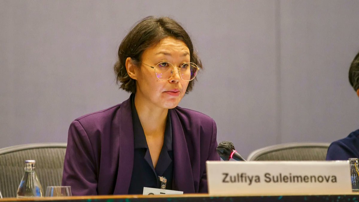 UNESCAP's tweet photo. "#Kazakhstan is exposed to climate risks. The glaciers providing the country with water have shrunk by 30%. In 2020 we pledged to be carbon neutral by 2060." 

- Zulfiya Suleimenova, Vice Minister of Ecology, Geology and Natural Resources of the Republic of Kazakhstan

#EnvCom7 https://t.co/H7maXCDAkI