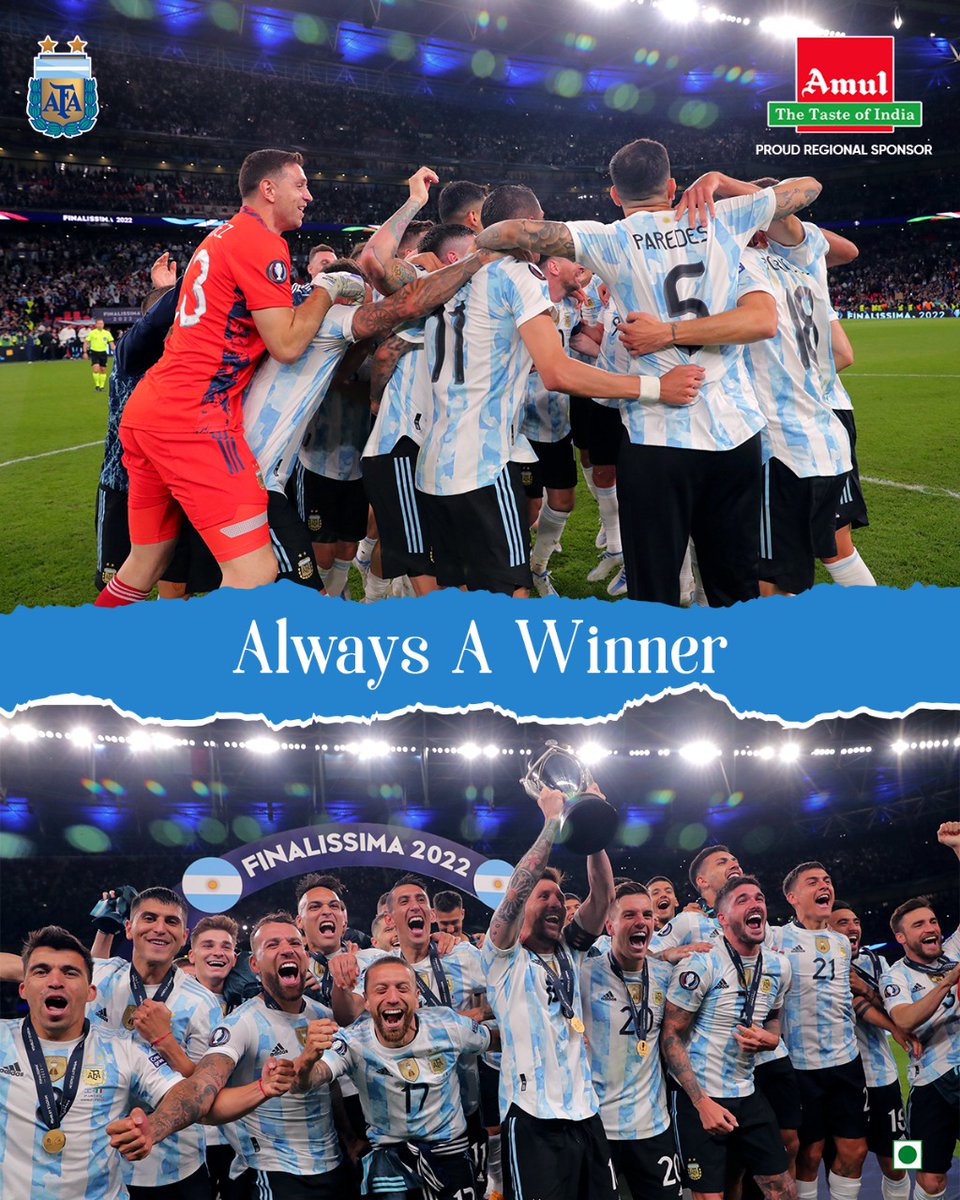 amultelugu's tweet photo. అమూల్ మరియు అర్జెంటీనా ఎప్పుడూ విజేతలే.

#Argentina #AmulArgentina #AmulSponsor #RegionalSponsor #AmulIndia #AmulTelugu #amulfood https://t.co/kLTlaZaKnG