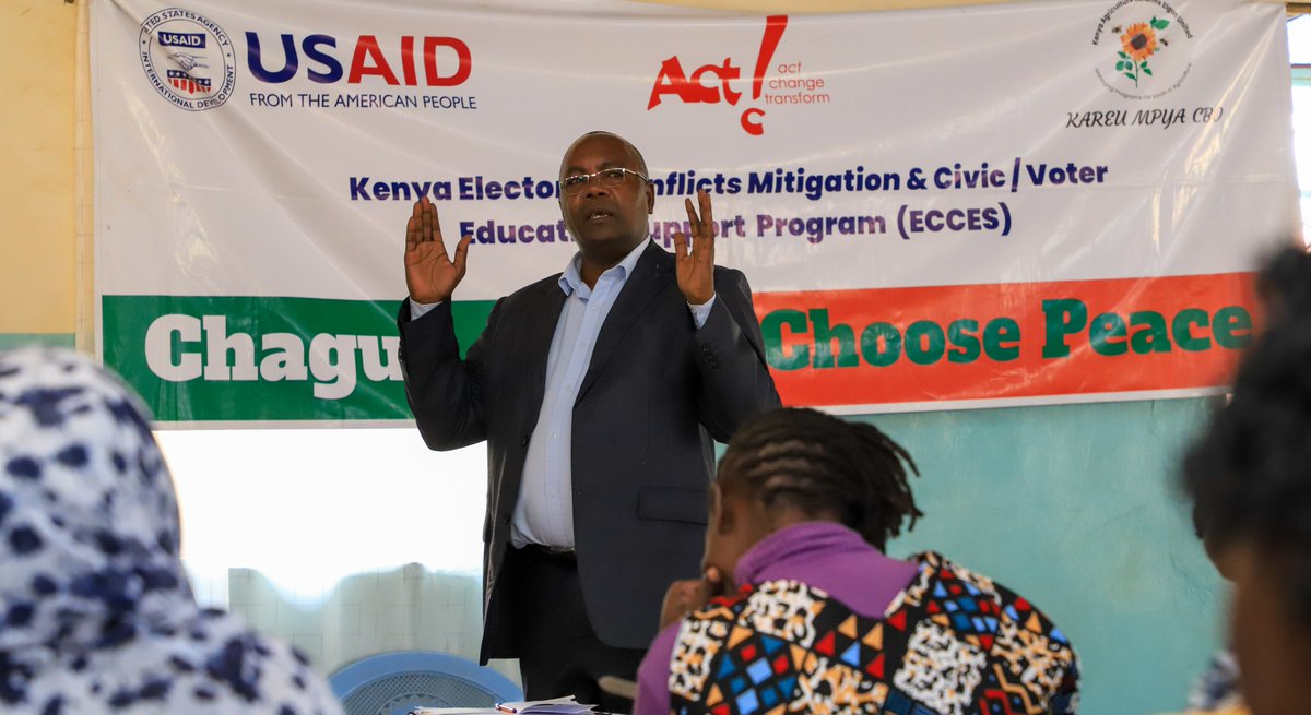 tendasasa's tweet photo. We urged locals to cast their ballots peacefully, be politically tolerant and participate in the by-election. Eleven candidates are contesting. We did these peace meetings through @USAIDKenya's  Electoral Conflicts Mitigation and Civic Education Support (ECCES) program. https://t.co/STM6WwIHco