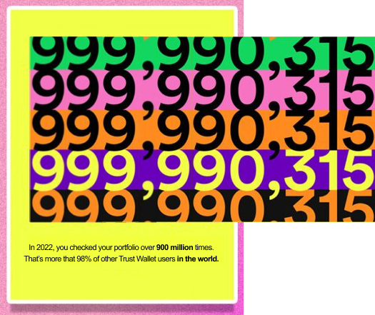 TrustWallet's tweet photo. My #SpotifyWrapped numbers were rookie numbers, happy to say my #crypto wrapped numbers are better.

 Any #TrustWallet users that beat me? https://t.co/9PbMAmBj9f