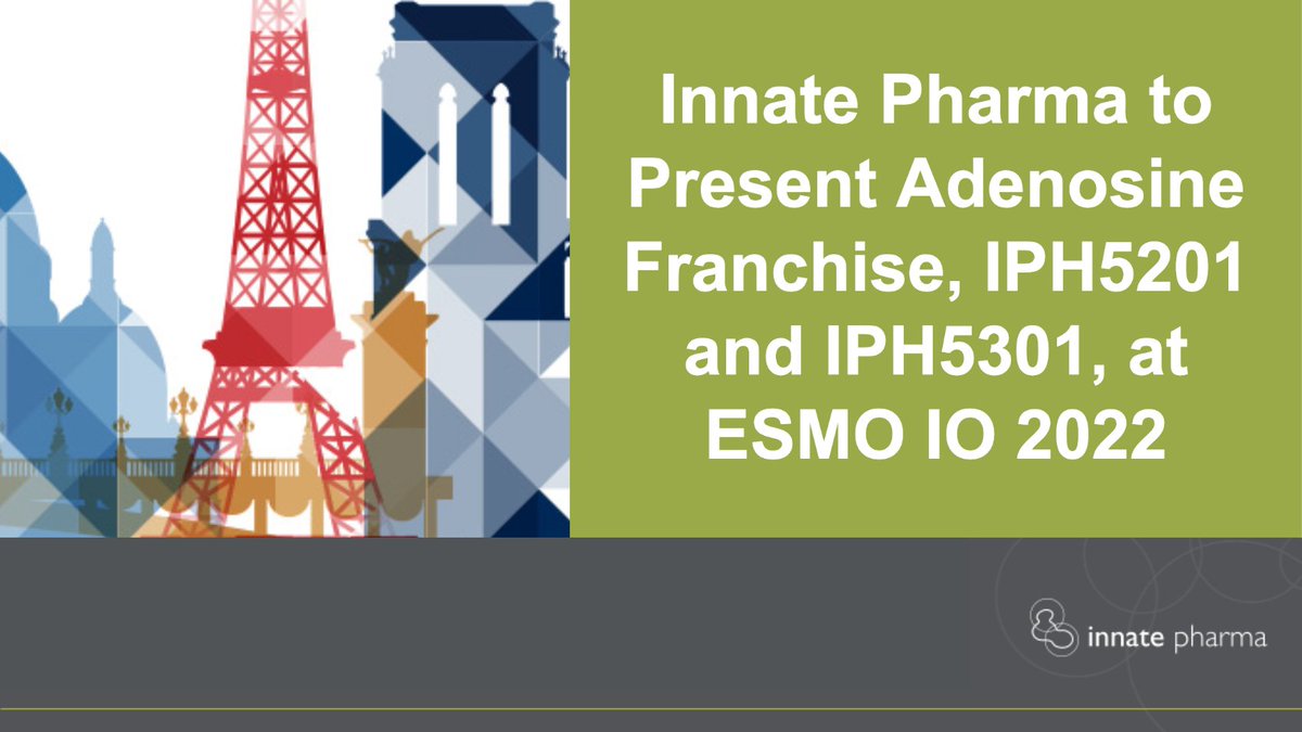 Three posters showcasing IPH5201 and IPH5301 will be presented at #ESMOio22. Learn more: bit.ly/3iutkAs @myESMO