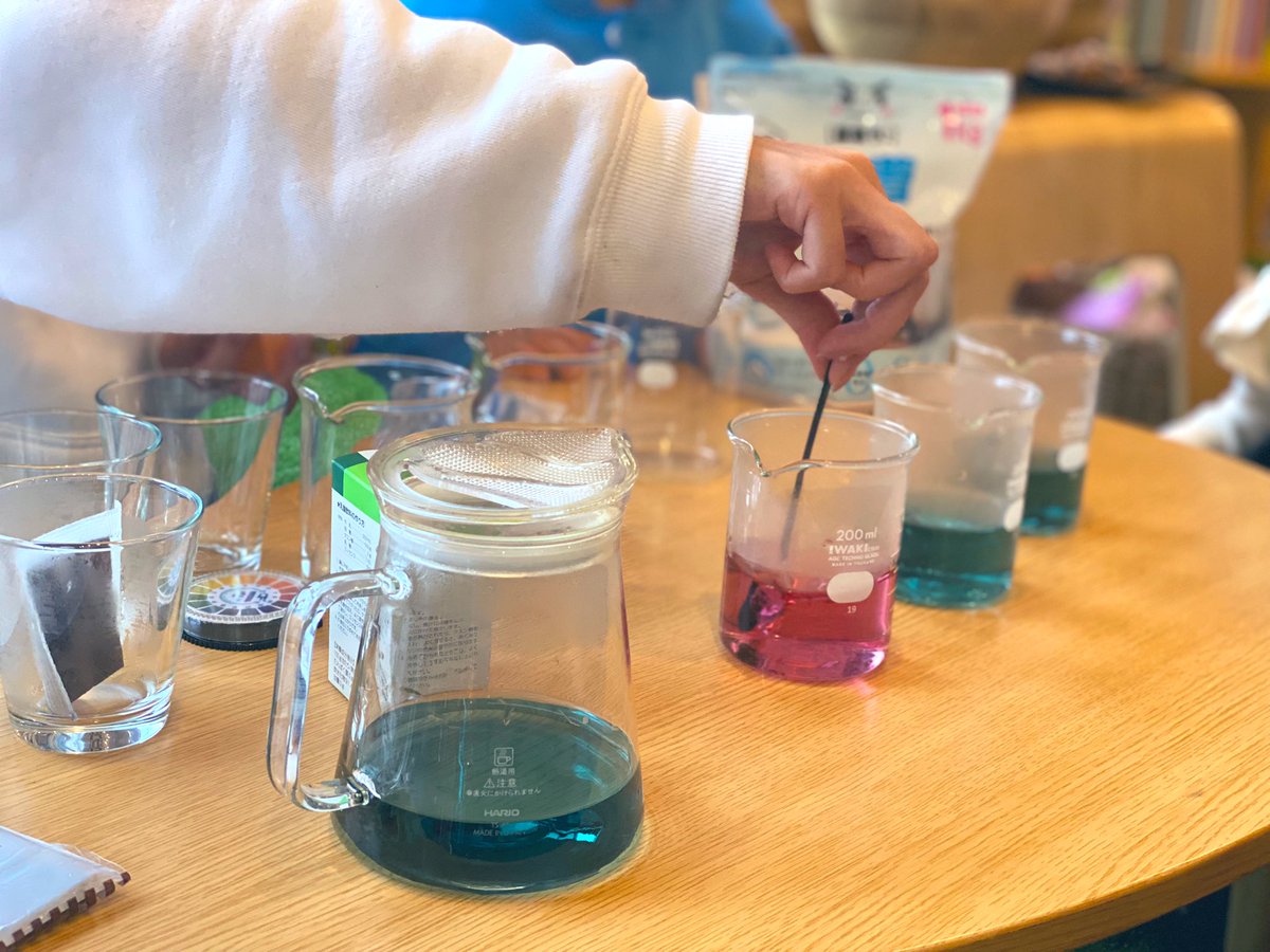 TsukubaPlaceLab's tweet photo. #Lab6
#イマLab
@yumILC_ の、みる研スタート!バタフライピーで滴定実験!⚗️
おとなもこどもも夢中にです🥰 https://t.co/rbEXVj0J5Y