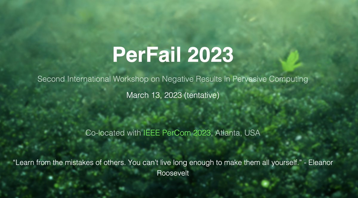 Ella_Peltonen's tweet image. Because failing is normal, and we got a message from someone who failed to make it to the extended deadline - we extended the deadline one more time, to Dec 3! Submit your paper on lessons learned and failures to #Perfail2023 co-located with @IEEEPerCom. perfail-workshop.github.io/2023/