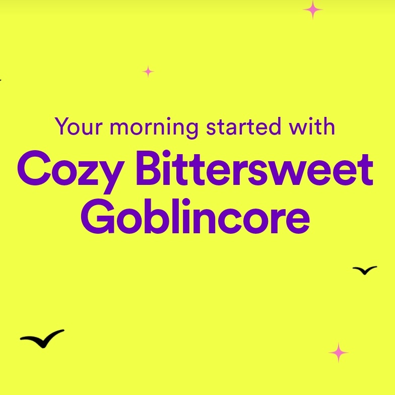 DobzDigitals's tweet photo. Don't talk to me until I've had my Goblincore
#Spotify #SpotifyWrapped https://t.co/dKroim3pjz