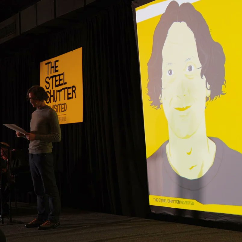 WeArePeaceFire's tweet photo. Psychotherapist &amp; Researcher Dr Michl Weiss speaks to #TheSteelShutter conference highlighting the process and impact the encounter, documentary and anthropology had and continues to have. #carlrogers #documentaryfilm #thesteelshutterrevisited #belfast #peace https://t.co/Kvhnio4Qe3