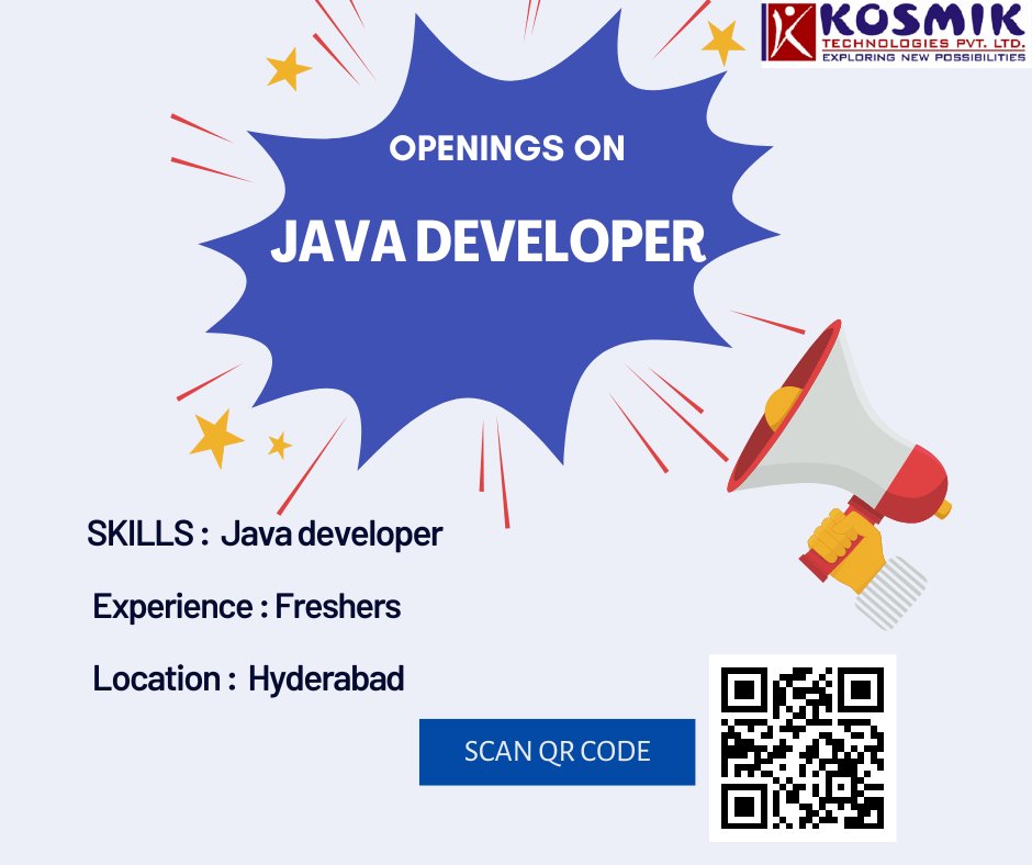 Kosmikteck's tweet photo. OPENINGS ON JAVA DEVELOPER
#openings #java #JAVADeveloper #itjobs #javajobs #jobsearch
#JAVAwalkin #JavaWalkin #JAVAcoureseinhyderabad #JobSupport #JAVAtraininginkukatpally #JAVAtraininginkphb #bestJAVAtraining #JAVAtraininginHyderabad #JAVA #javaprogramming #javascript https://t.co/tqkOXklPO6