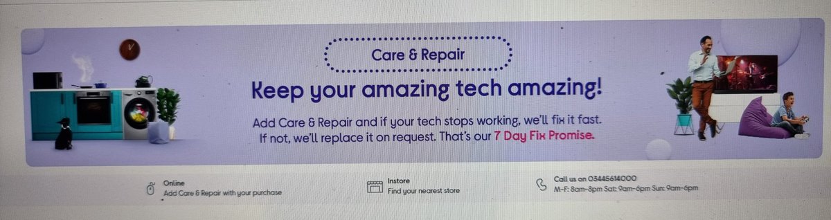 aali_m4's tweet photo. @currys I have some questions as my less than a year old washer dryer has stopped working &amp; I took out a care and repair plan based on the banner advert.

1. How do you define 'fast' within the banner? 

2. Is the 7 days fix promise really 7 days, if not where is the disclaimer? https://t.co/DMMrSlAzXy