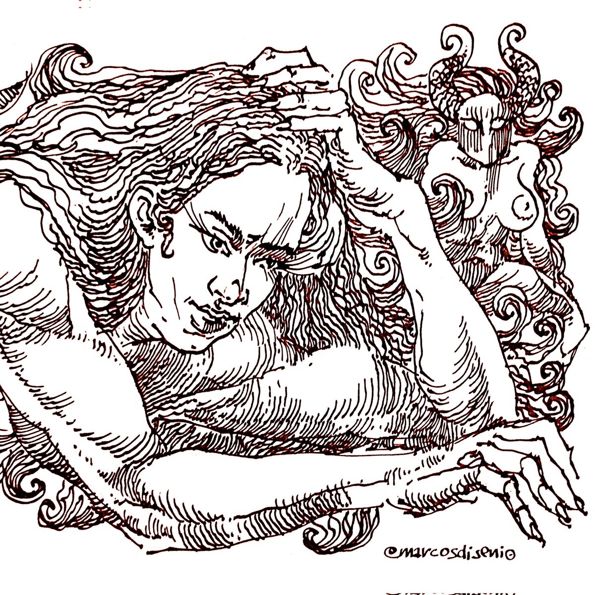 marcosdisenio's tweet photo. "Besieged by an Imaginary Army" (1/3).
1st part of a triptych I made with a Lamy art-pen. Seems like am back at sharing my art. 2nd pic's the full piece.
#imback #artsharing #myart #penart #lamypen #inkart #inkwork #illustration #triptych #part1of3 #drawingwomen #figuredrawing https://t.co/Lt2CXkqg0S