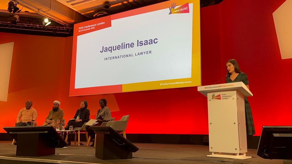 jacqueisaac's tweet photo. The #DeclarationofHumanity is changing lives of survivors globally. Honoured to have shared in the journey from vision to drafting to sharing of the significant stories of impact alongside @BishopAngaelos @tariqahmadbt at the #PSVI conference. #ForSurvivorsWithSurvivors  #end_svc https://t.co/VJeb1xaeWK