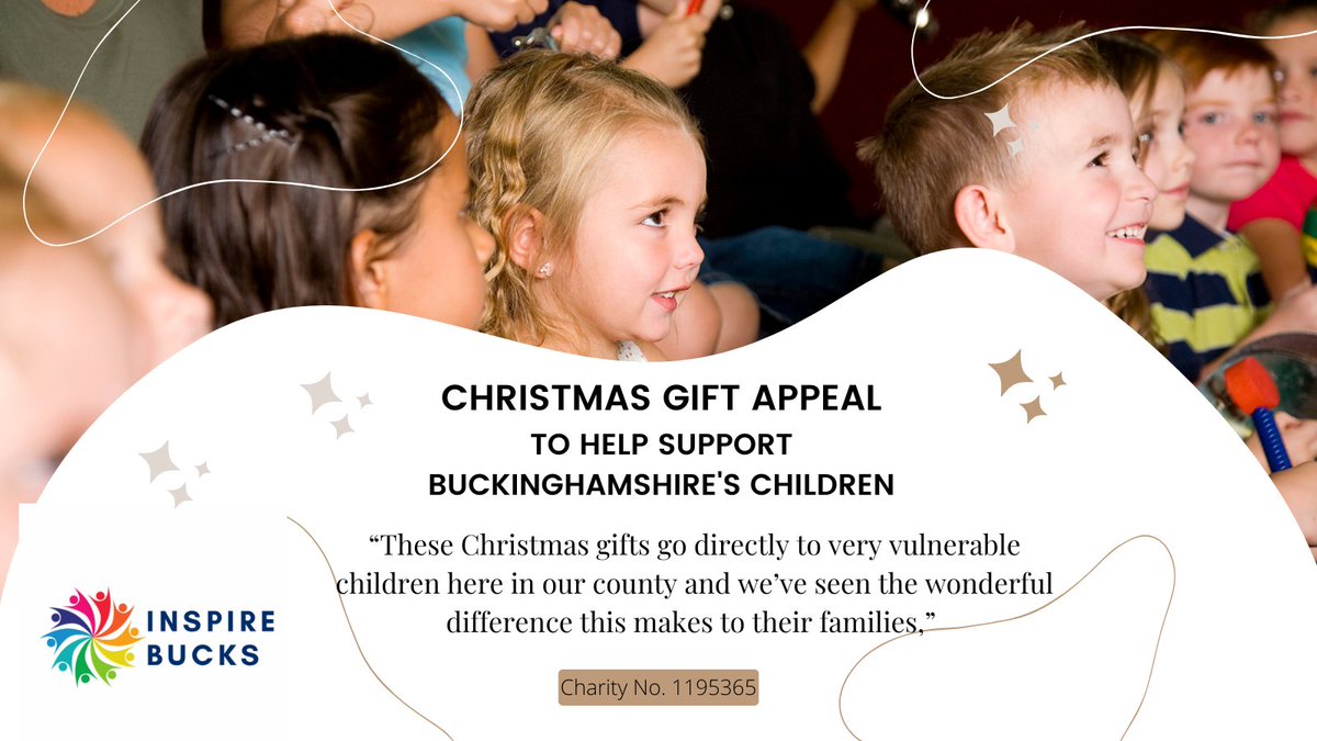 Can you support our Christmas gift appeal for local vulnerable children and young people? Donate to our fundraiser buff.ly/3Acuiqj or donate a gift at one of our drop-off points. All gifts will be given to children in Buckinghamshire who are disadvantaged or in crisis.