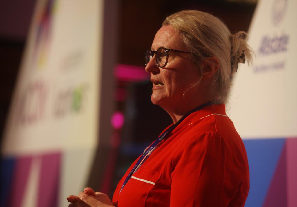 AiCon2024's tweet photo. Professor Michaela Black, from @UlsterUni, is giving an address on harmonising AI and the role of standards in AI Regulation. #AICon2022 https://t.co/dG0SiOyJcY