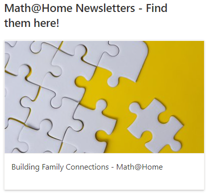 DP_math's tweet photo. 📢 #dpmath friends: NEW math resources that we invite u to share w/ DP families r HERE:

MATH@HOME NEWSLETTERS!

You can find them on our SharePoint homepage https://t.co/R2dhYOh162 👇 10 editions will be released. The first 3 are posted: Estimation, Financial Literacy, &amp; Coding. https://t.co/jVQXSIROhK