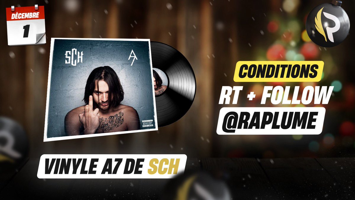 🎁 CALENDRIER DE L’AVANT J-1

Gagne un vinyle de A7 de SCH !

Pour participer :
▫️RT
▫️Follow @Raplume 

Bonne chance 🎅🏼