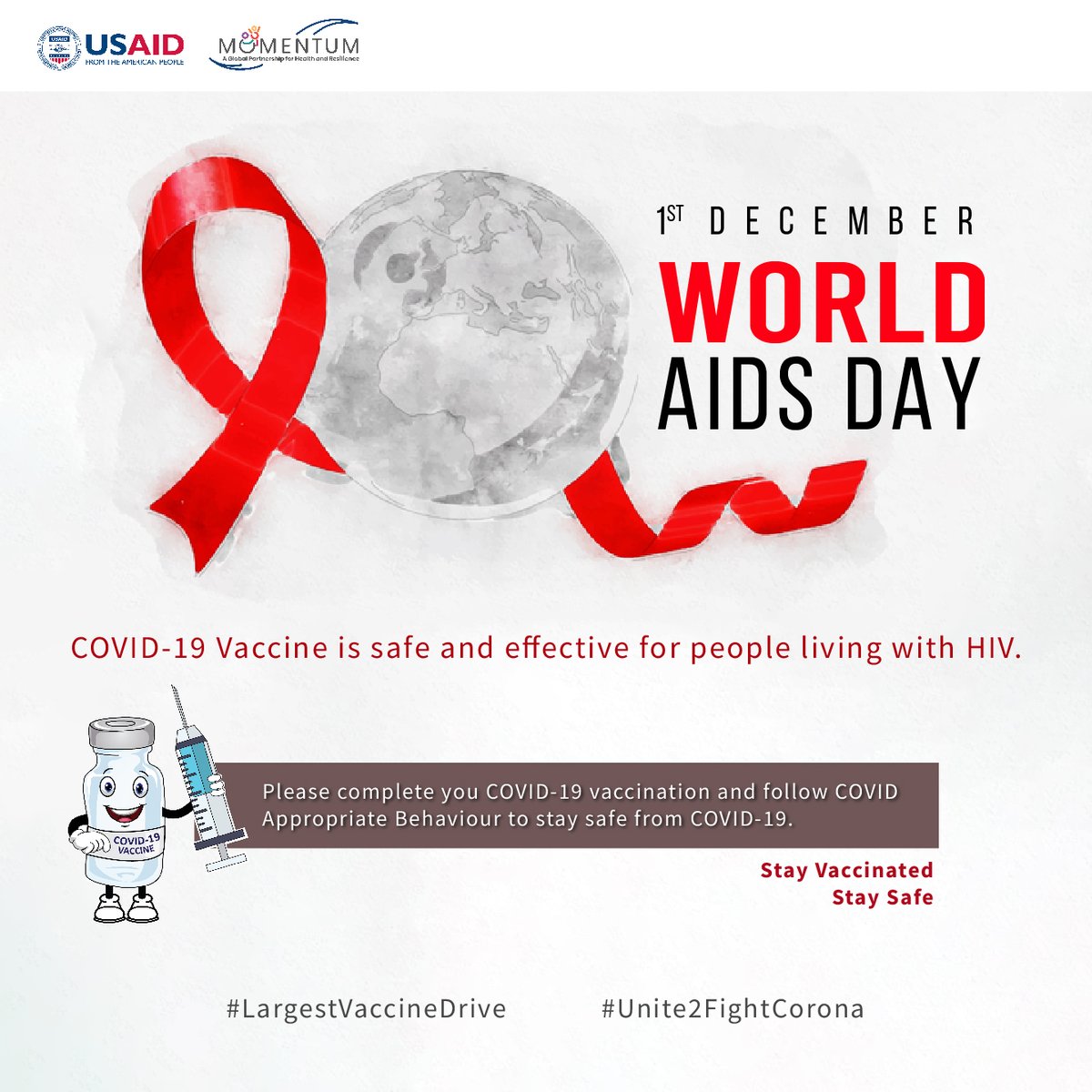 Today is #WorldAIDSDay2022 ! Let’s all unite to eliminate the disparities and inequalities that hinder access to COVID-19 vaccination for people living with HIV. End Inequalities End AIDS End Pandemics #getvaccinated #staysafe #stayprotected