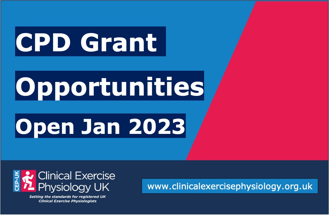 We are pleased to announce an opportunity provided by @basesuk for current and aspiring Clinical Exercise Physiologists to access CPD Grants that will be available from next March 2023. Applications open from January 2023. Please see details below: 🔗 bases.org.uk/article-new___…