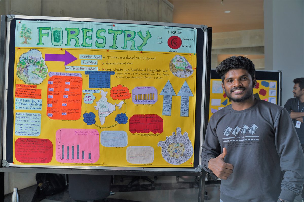 shashwatdc's tweet photo. As part of MA Development program, the first year students of @azimpremjiuniv in their economy &amp; development course had a poster presentation. The posters depicted a sectoral analysis of Indian economy, on topics like, mining, forestry, fishery, textile. It was very insightful.. https://t.co/sWE5lfmNmO