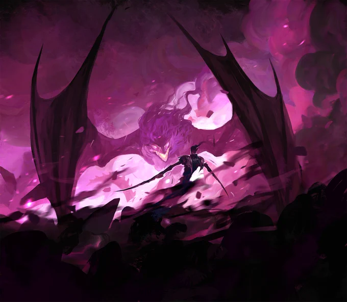 "Wraith" - This is the second of three dragon paintings I created for  