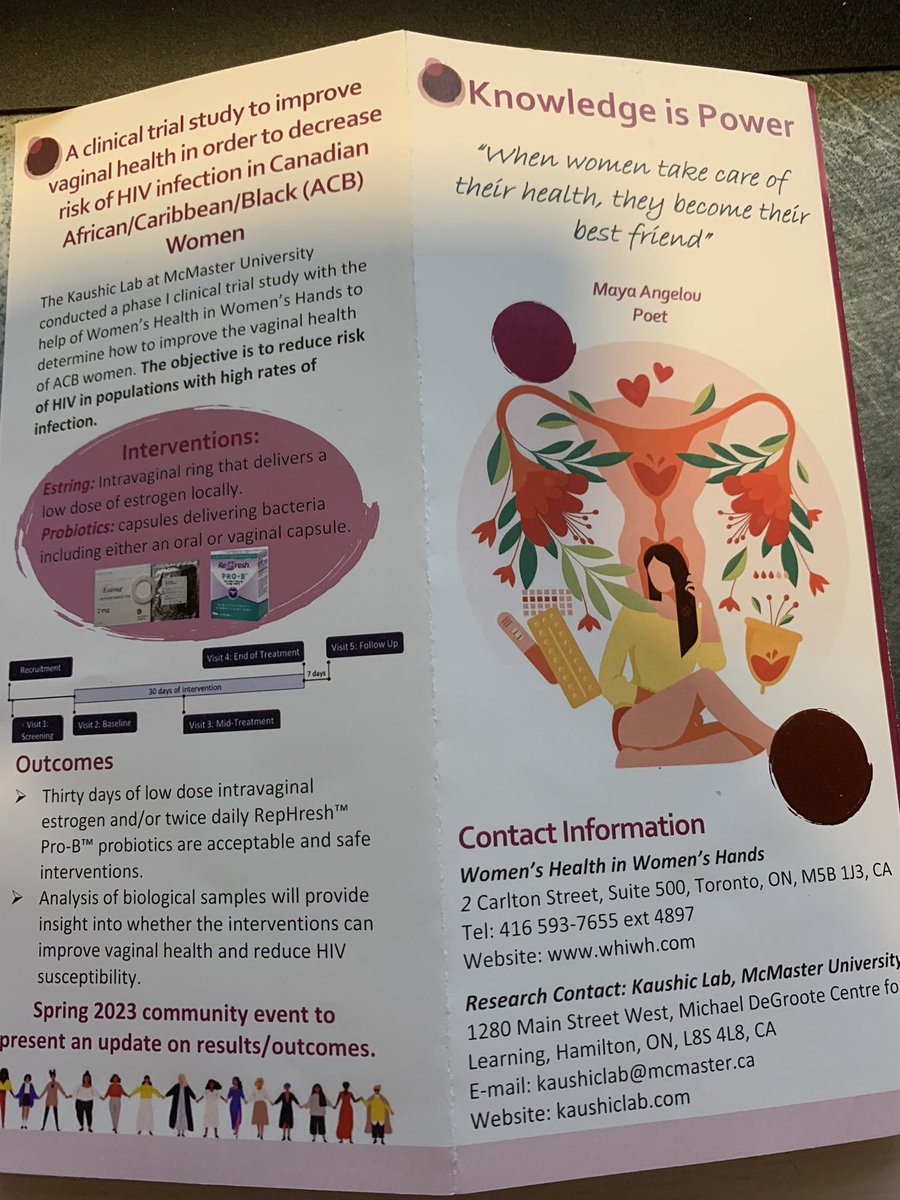 CKaushic's tweet photo. “When women take care of their health, they become their best friend”. For #WorldAIDSDay our lab created a brochure providing information on vaginal health for women, in partnership with @WHIWHCHC @Wangari_Tharao @MacImmunology #Equalize https://t.co/EoLt0nDSkp