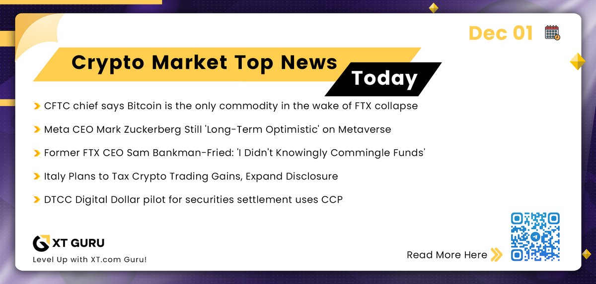 Crypto Market Top News Today.✨

To learn more about #Crypto hotspots, join our community.🥳

👉Official TG: t.me/XT_Guru

#CryptoNews #cryptomarket #Cryptocurency #CryptoInvestor #CFTC #Bitcoin #Metaverse #Zuckerberg #SBF_FTX #SBF #XT #XTers