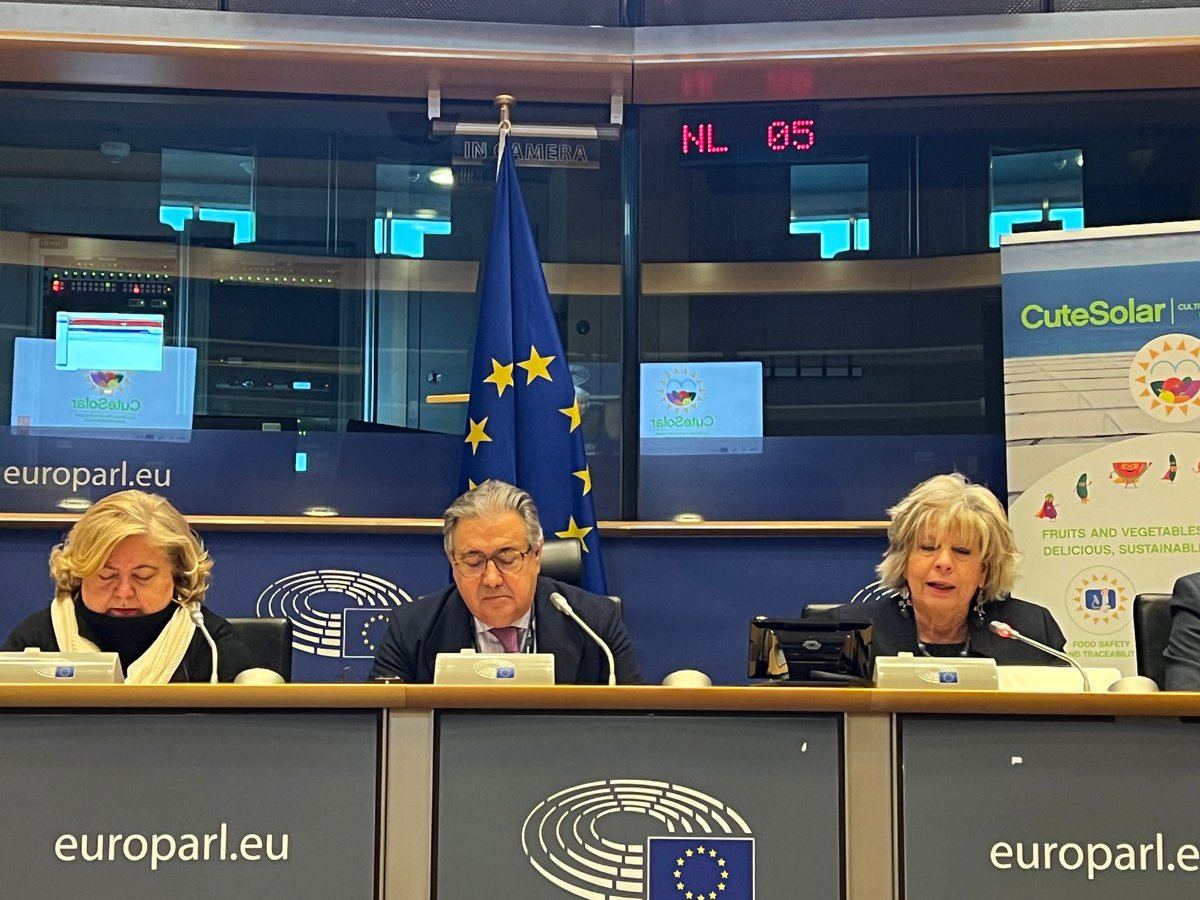 AREFLH's tweet photo. Juan Ignacio Zoido Álvarez y Clara Aguilera han inaugurdo la conferencia final del proyecto CuteSolar en el parlamento europeo, ahora sigue la presidenta @caselli_s
#CuteSolar #fruitandveg #EP #AREFLH #APROA #HortiEspaña https://t.co/DFODEwwymk