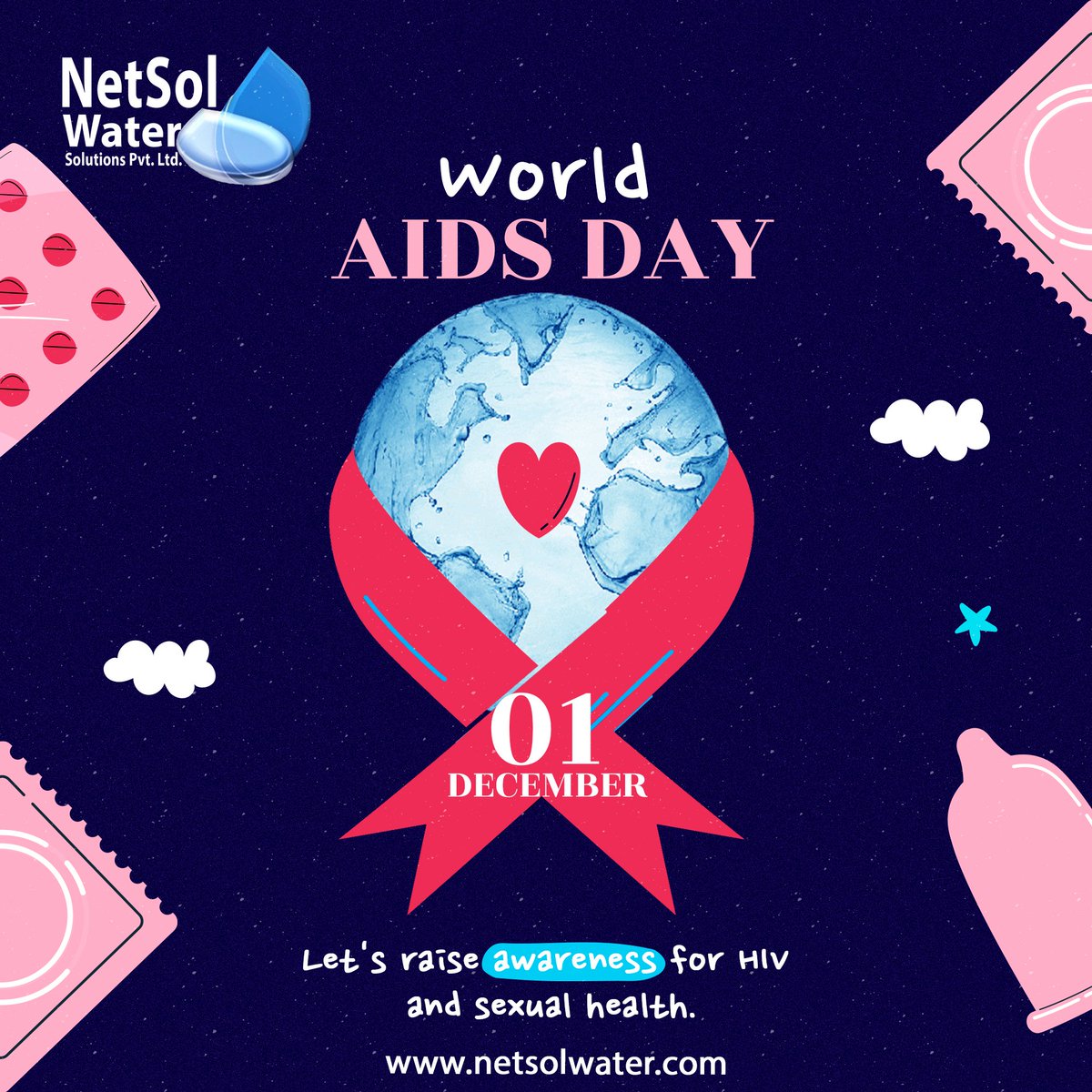 NetsolWater's tweet photo. World AIDS Day 2022 theme is "Equalize."  We must equalize for women and girls to reduce their HIV risks.

#NACO has told that in 10 years, more than 17 lakh people in India have come under the grip of HIV due to unprotected sex. 
#WorldAIDSDay2022 #netsolwater #HIVAids #AIDSDay https://t.co/LBvmChdtpb