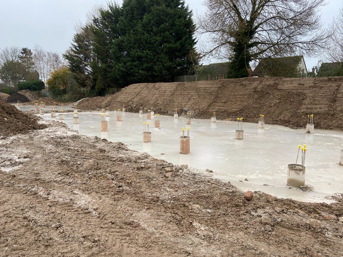 JLPLtd's tweet photo. Good to see that piling has been completed ahead of programme by @tanbryconstruct on @emhgroup scheme at Warwick Road, Littlethorpe. Formwork commencing next to construct the slabs. https://t.co/FFTfo3ri9D