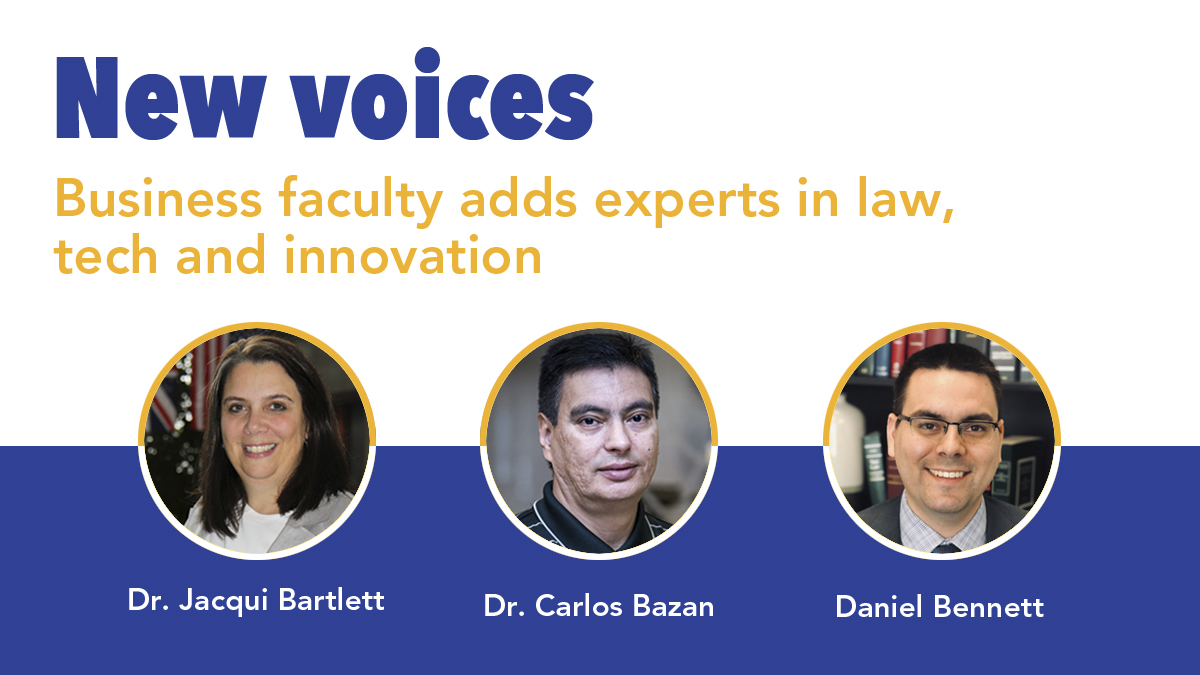 We're excited to bolster our expertise in #law, #technology &amp; #innovation by adding three new faculty members to our roster. Dr. Jacqui Bartlett, Dr. Carlos Bazan &amp; Daniel Bennett have recently joined #MUNBusiness.

Read more: mun.ca/business/news-…

<a href="/MemorialU/">Memorial University</a> #BusinessProfs