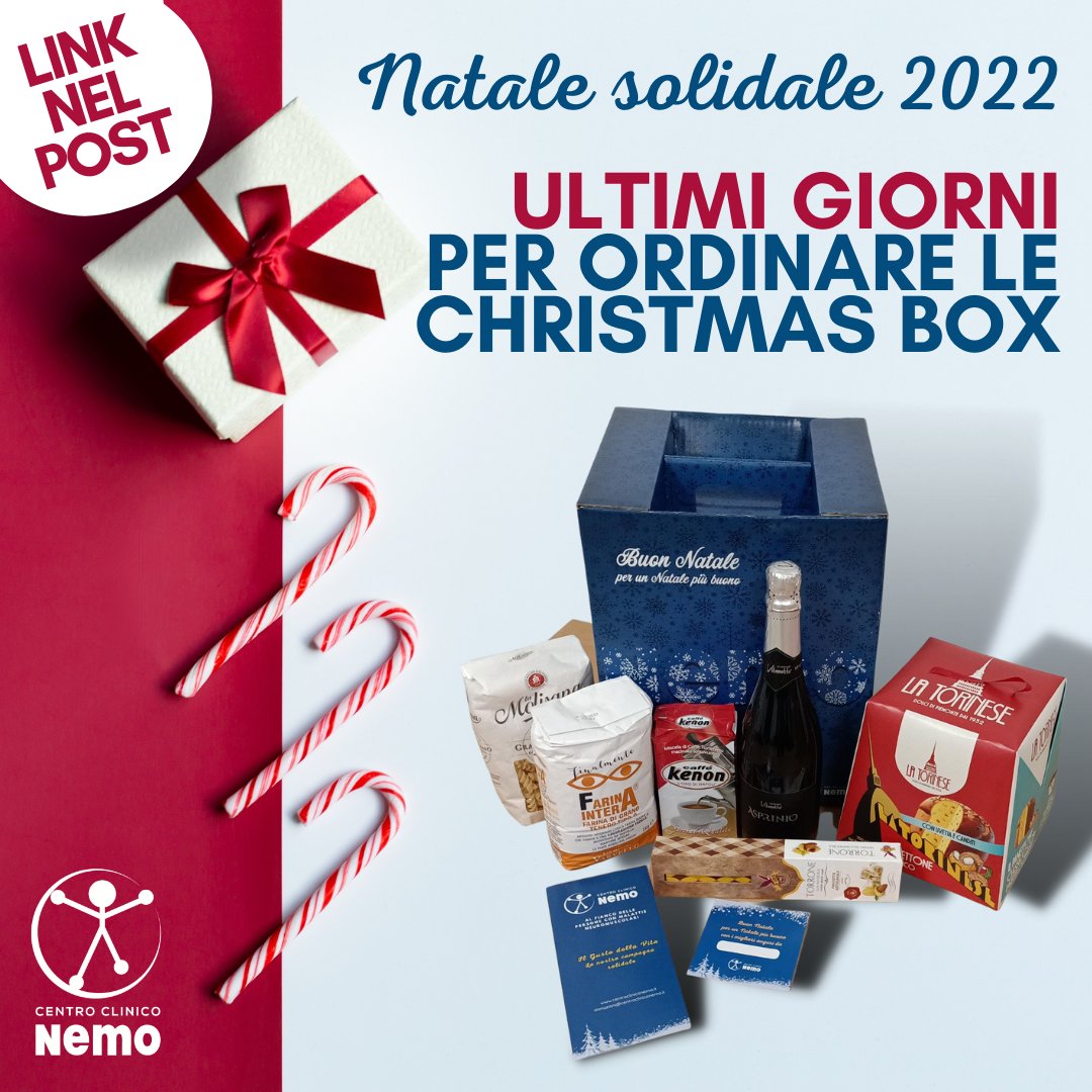 Centro Clinico NeMO (@centronemo) on Twitter photo 🎄Ultimi giorni per ordinare le Box del Natale NeMO! Scegli al link ➡️ bit.ly/3Ulin1m i tuoi prodotti solidali e scrivi a Federica 📧 eventi@centrocliniconemo.it ❤️ Sosterrai la cura, il respiro, la nutrizione di bambini e adulti con malattie neuromuscolari! 🎄Ultimi giorni per ordinare le Box del Natale NeMO! Scegli al link ➡️ bit.ly/3Ulin1m i tuoi prodotti solidali e scrivi a Federica 📧 eventi@centrocliniconemo.it ❤️ Sosterrai la cura, il respiro, la nutrizione di bambini e adulti con malattie neuromuscolari!