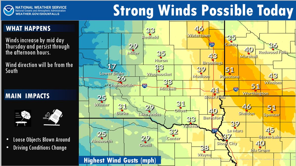 NWS Sioux Falls on Twitter "A wind advisory has been issued for parts