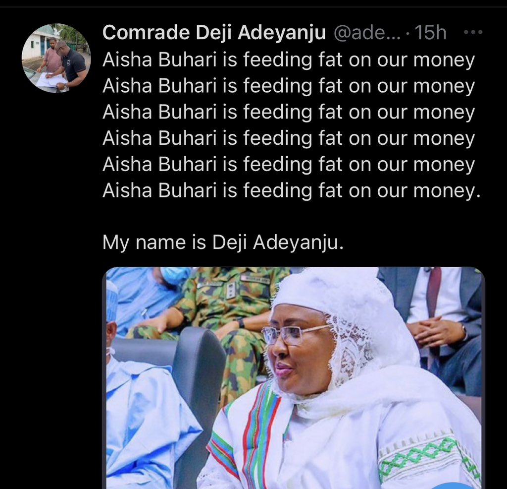 A 41 year old <a href="/adeyanjudeji/">Comrade Deji Adeyanju</a> has uttered 6 times and in a daring mode what a 23 old Aminu uttered. We expect the same treatment if only the administration is not out to victimize the weak and less privileged.