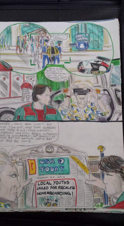 When I was 14 years old (1990) 32 years ago I drew a comic of the movie "Back to the Future 2"  practicing my drawing skills. I think I broke my parents VCR player doing pausing drawing each scene. Still amazing movies! 
<a href="/realmikefox/">Michael J. Fox</a>
