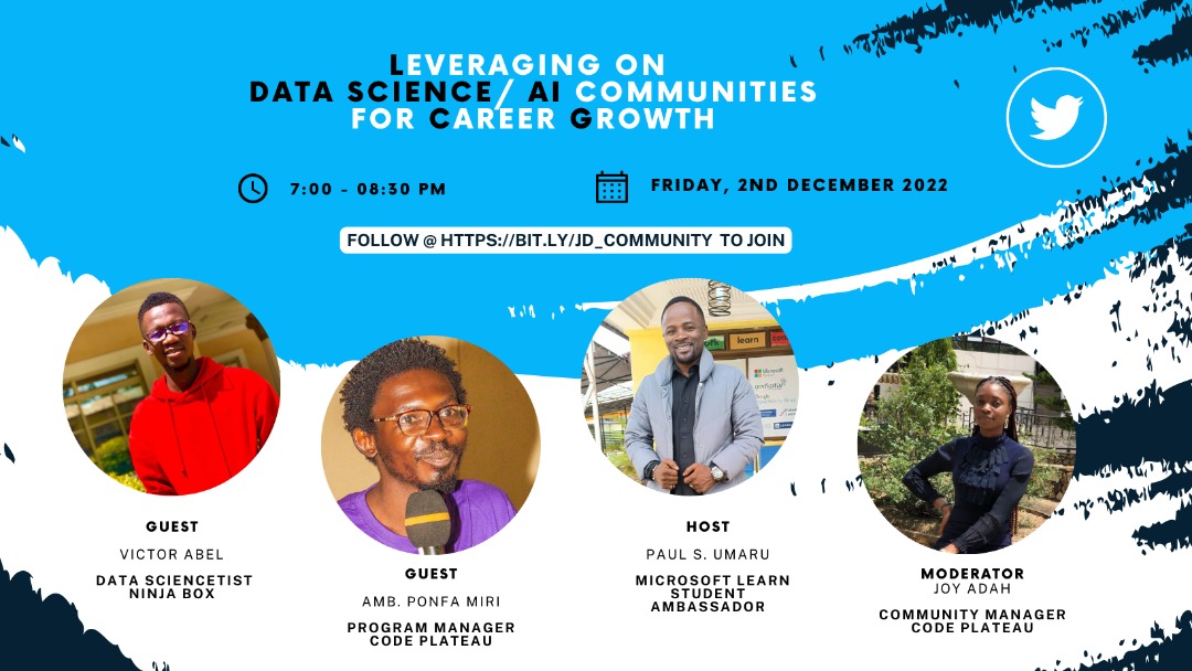 favourabah7's tweet photo. I'm so excited about this, there alot to learn here tomorrow. #JosDataCommunity #DataScientists #DatascienceNigeria #DataScienceNetwork #codeplateau #Josnews #Technews. https://t.co/wLxCW6CaKk