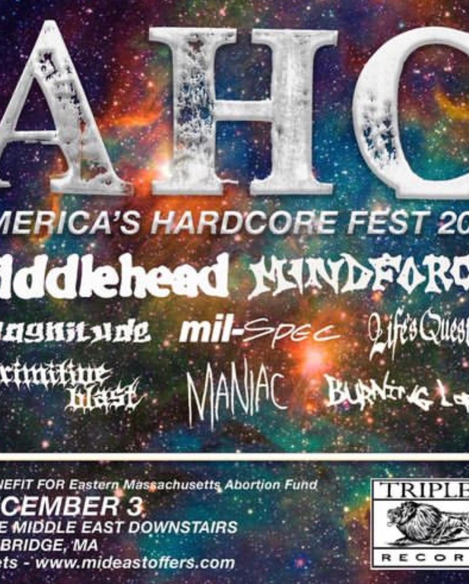 America’s Hardcore Fest kicks off tonight with a FREE local showcase at Sonia. First come first served. The rest of the shows are sold the fuck out. Let’s go!