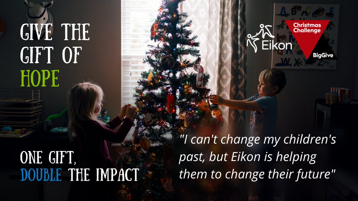Give the gift of hope. Donations on our #BigGive page will be DOUBLED today! bit.ly/eikon-biggive22 🎁

“I can’t change my children’s past, but Eikon is helping them to change their future”, a parent shared. Our help makes a critical difference to children and their families.