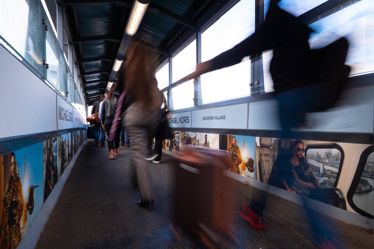 stewartsignsuk's tweet photo. Look out! We’ve taken over the Bicester Village station with another terrific campaign for Michael Kors in partnership with @JCDecaux_UK.
#stewartsigns #oohadvertising #stationdomination https://t.co/xQS8uSyQr9