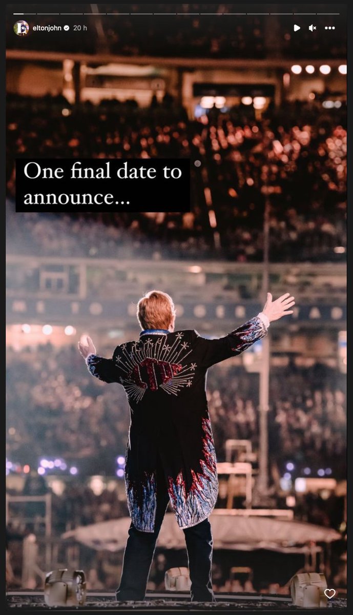 Apparently, #EltonJohn has "one final date to announce"... 🤔💭🚀