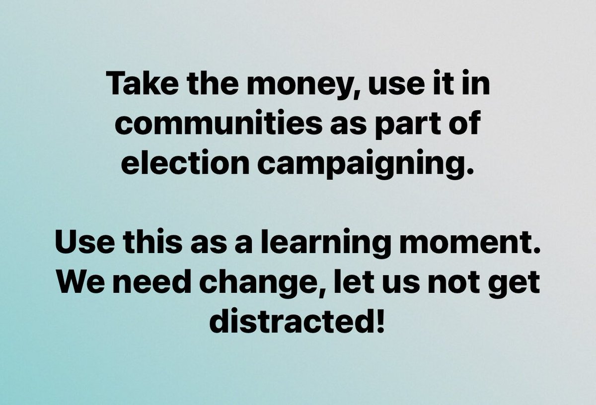 My view on the US$40,000 specific to @CCCZimbabwe is that ALL of them including Rusty Murkham should take it and use it for election campaigns. Taking it back is simply giving it to looters who won’t invest a cent into public services. They made a mistake, let us move on folks!