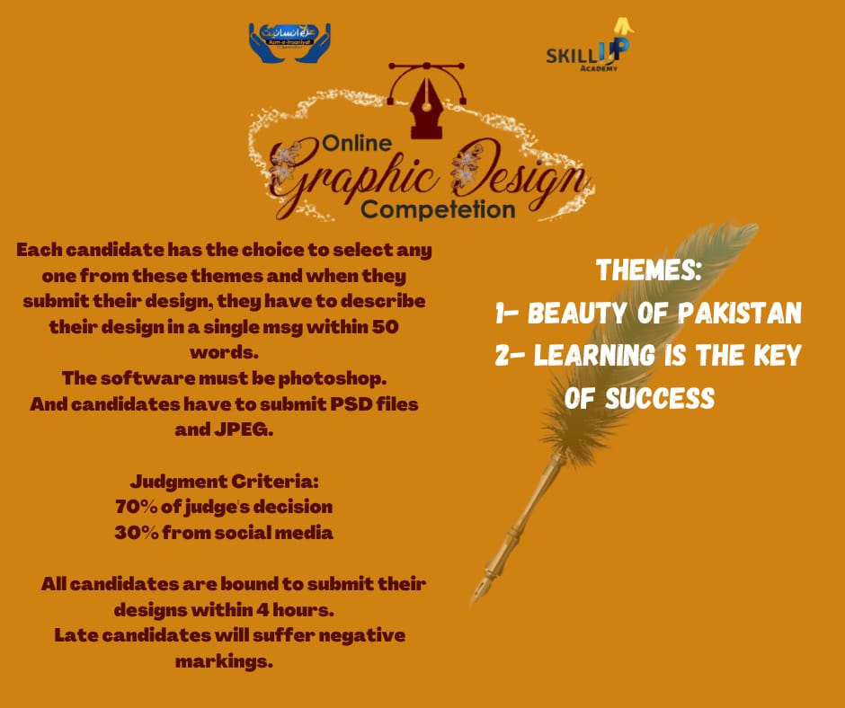 LCOfficial4's tweet photo. We are going to announce your theme ... so participant  you have only 4 hours for submit your design with you creativity .... you have to submit your design at 8:00pm ..... 
poster must be read ...

BEST OF LUCK 

#GraphicDesignCompetition
#AzmEInsaniyat
#SkillupAcademy https://t.co/fj8RZ0yW7l