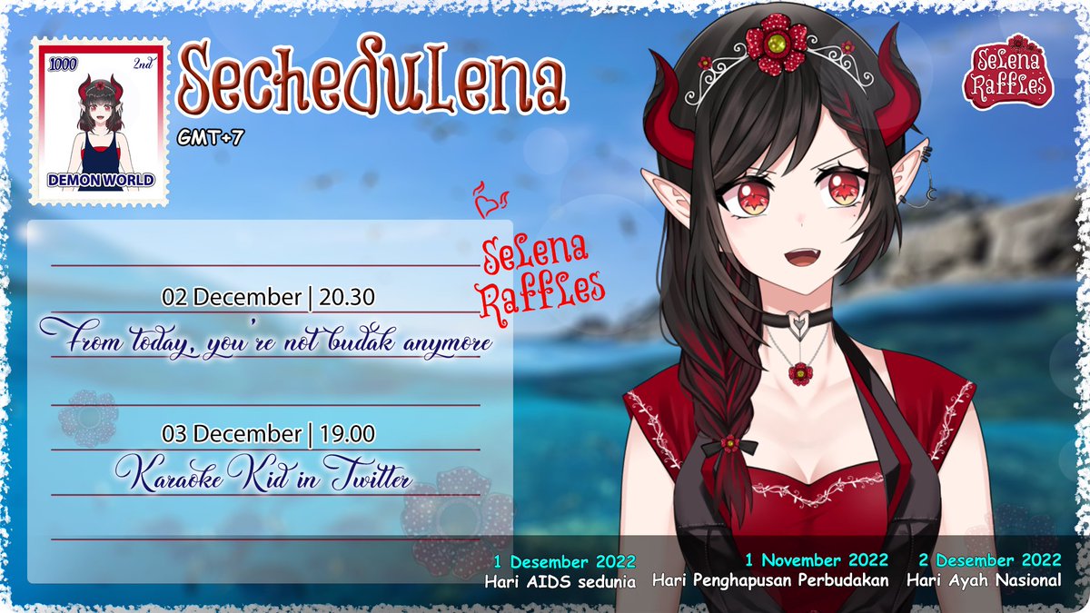 SelenaRaffles's tweet photo. [WEEKLY SCHEDULE]
Ini Sechedulena Elen minggu ini!!
ヽ(^o^)丿Don't miss it~!!!

Support me:
https://t.co/ytld516joh
 
◎ Live Streaming : #SELELIVE
◎ Announcement : #SECHEDULENA 
◎ Fanart : #SELEART 
◎ Memes/Jokes : #SELEMEMES
(´,,•ω•,,)♡

#Vtuber #VtuberID #STREAM #YouTube https://t.co/bl1gpcjX03