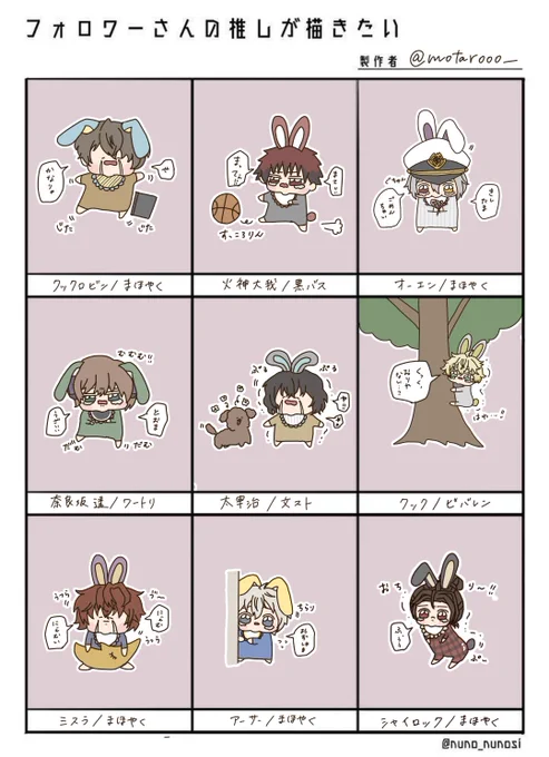 #フォロワーさんの推しが描きたい

すべて泣き赤ちゃんウサギにするというど偏り企画に構って頂きありがとうございました‼️☺️💖💖 