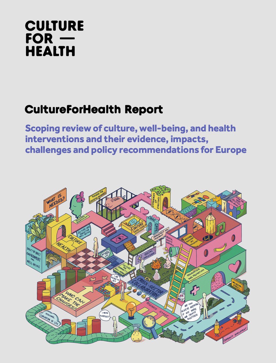 Lots to digest from this new report, but the core message is loud & clear:

'Arts and cultural activities are important in promoting the positive mental health and well-being of populations, both individually and at a collective level.'

cultureforhealth.eu/app/uploads/20… #CultureForHealth