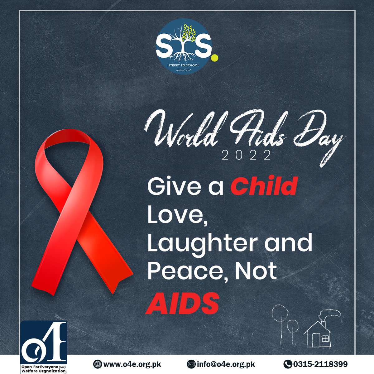 'World Aids Day 2022'

Give a child love, laughter and peace, Not AIDS

#STS #streettoschoolbyhassanghoghari #streettoschool #mansoornagar #education #AIDS #aidsawareness #WorldAIDSDay #gharibabad #streetchildren #WorldCup2022 #worldcup #karachi #charity