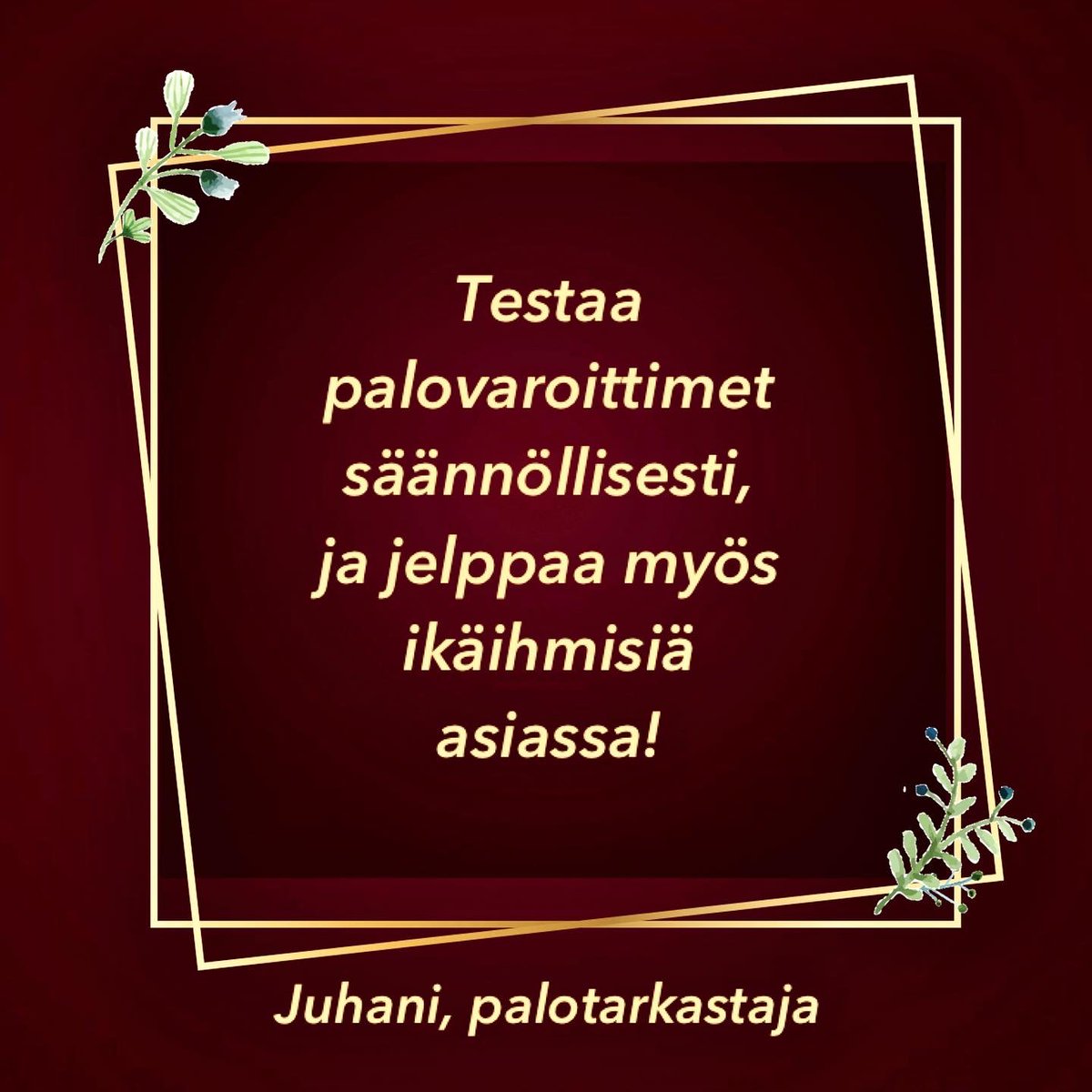 pela_eh_pir's tweet photo. 1.12. #Joulukuu, #palovaroitinpäivä ja @pirkanmaanpela #turvallisuuskalenteri on taas täällä! Tuttuun tapaan jatkamme päivittäin vaihtuvilla turvallisuusteemoilla, ja tervehdysten tuojina on jälleen pelastuslaitoksen #TurvallisuudenTekijöitä!

Turvallista joulun odotusta! 🎄 https://t.co/XKsAIZmww9
