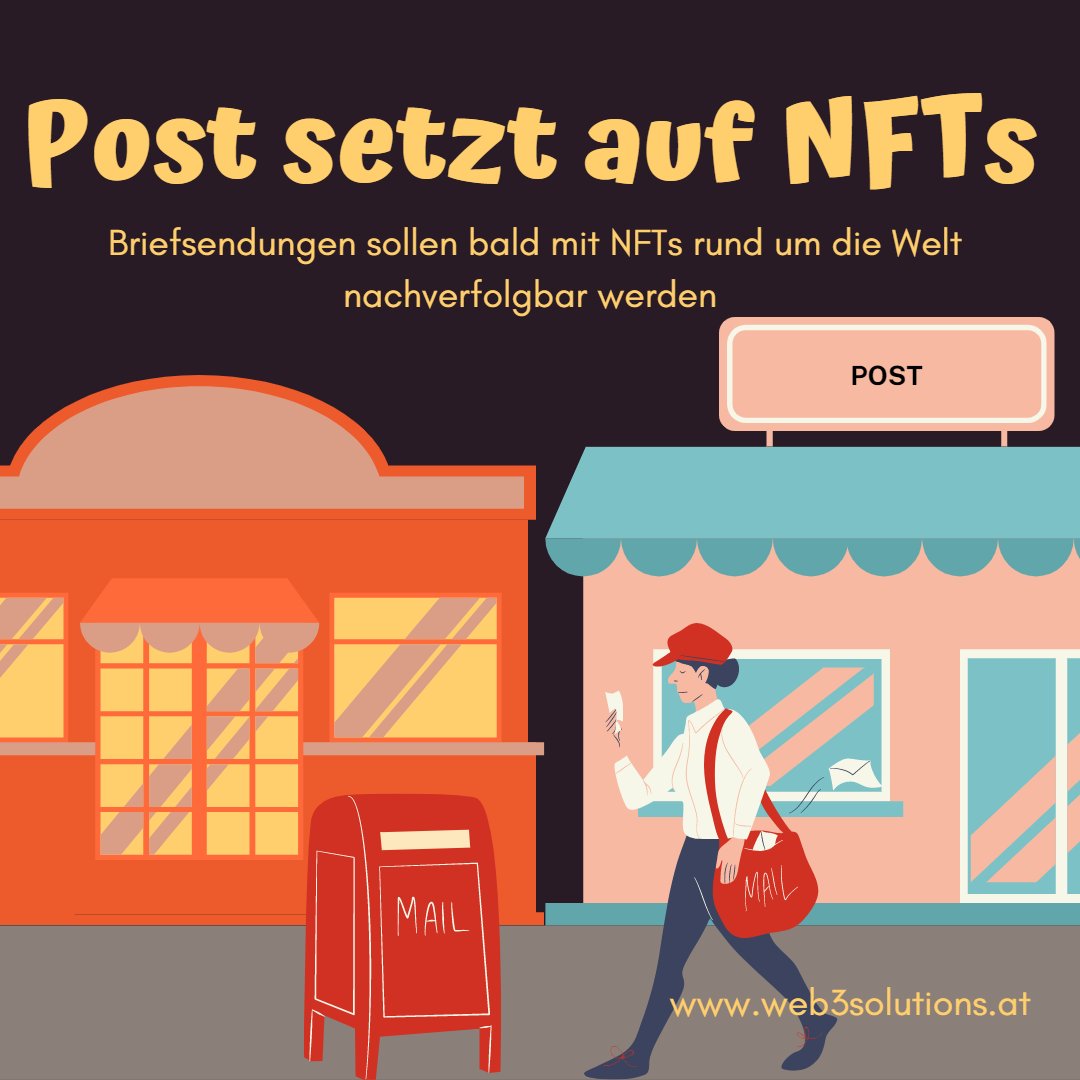 Web3solutionsAT's tweet image. Die #Post will Briefsendungen mittels #nft in der ganzen Welt nachverfolgbar machen. Die #Blockchain ist dafür die perfekte #Technologie weil die Schnittstellenproblematik wegfällt - 200 Länder werden zusammenarbeiten.

#transparenz #web3community