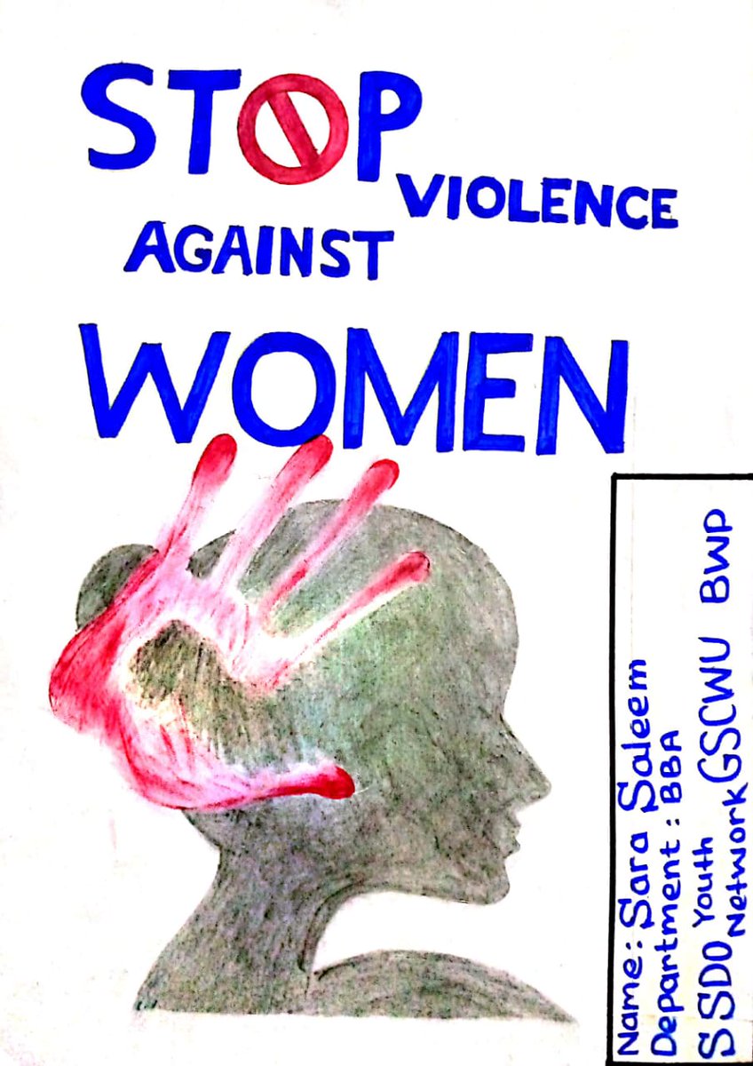 gscwuofficial's tweet photo. Poster Making Activity among the Students organized by Directorate of Students Affairs & Women Development Center in the Sense of "Commemorating 16 Days of Activism to Eliminate Gender Based Violence (GBV)"
#GSCWU #ViolenceAgainstWomen https://t.co/xj2zcmFrca