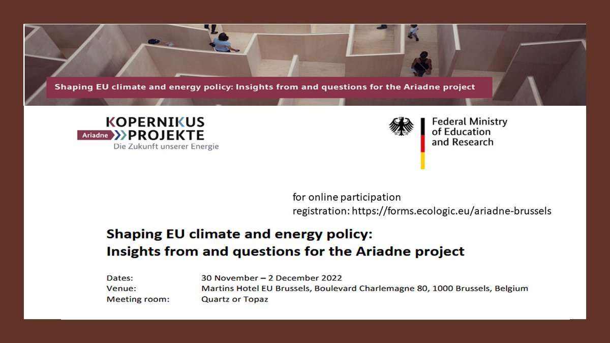 michele_knodt's tweet photo. Join us today 9am at @AriadneProjekt workshops in Brussels on Shaping EU climate and #energypolicy panel on "(in)coherence in EU #hydrogen policy" @Michele_Knodt and Nils Bruch @TUDarmstadt @euenergypolicy https://t.co/Gxp0K6Rhyv