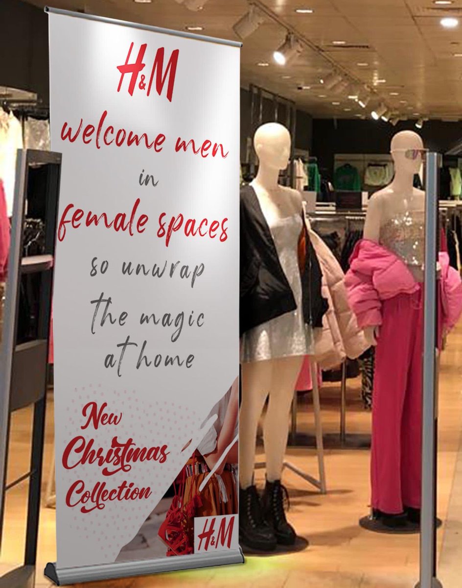 WomensRightsNet's tweet photo. Today our #AllIWantForChristmas campaign focuses on H&M @hmunitedkingdom We ask why they think it's acceptable to take away women & girls' privacy & safety by including men into their single sex fitting rooms? #SaveOurSpaces #RespectMySex @hm https://t.co/NeXlM4TDsD